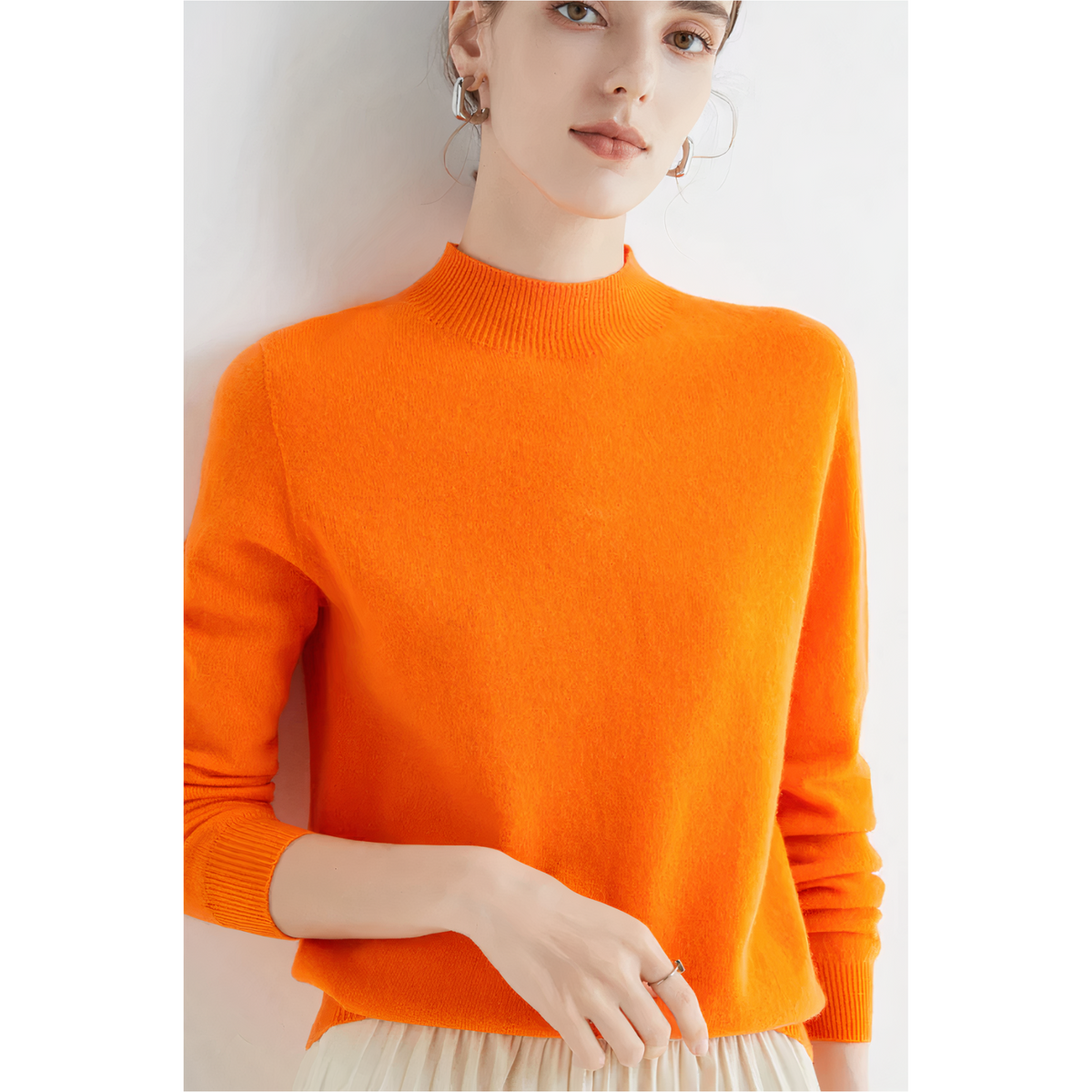 Candace | Cashmere Sweater With Mock Neck