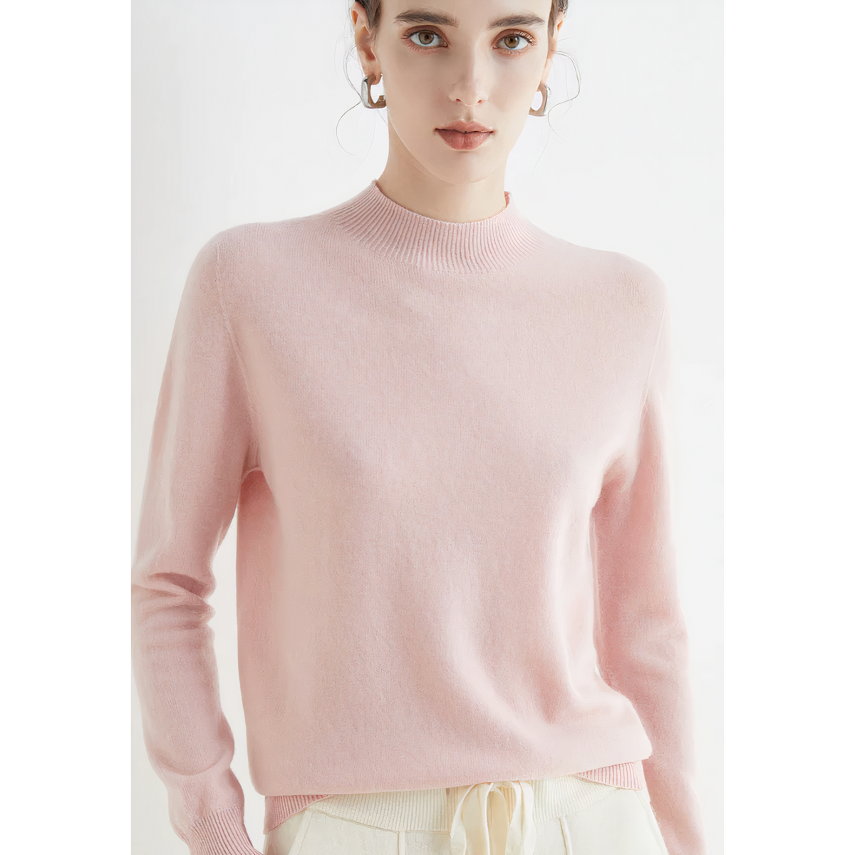 Candace | Cashmere Sweater With Mock Neck
