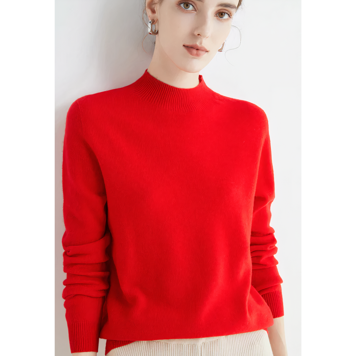 Candace | Cashmere Sweater With Mock Neck