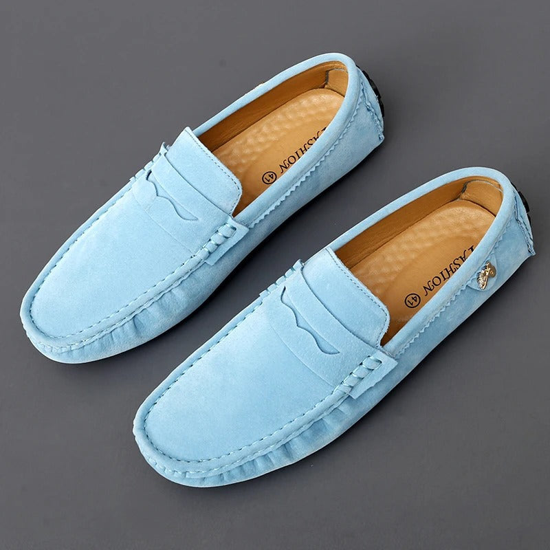 Saffron | Faux Suede Driving Loafers