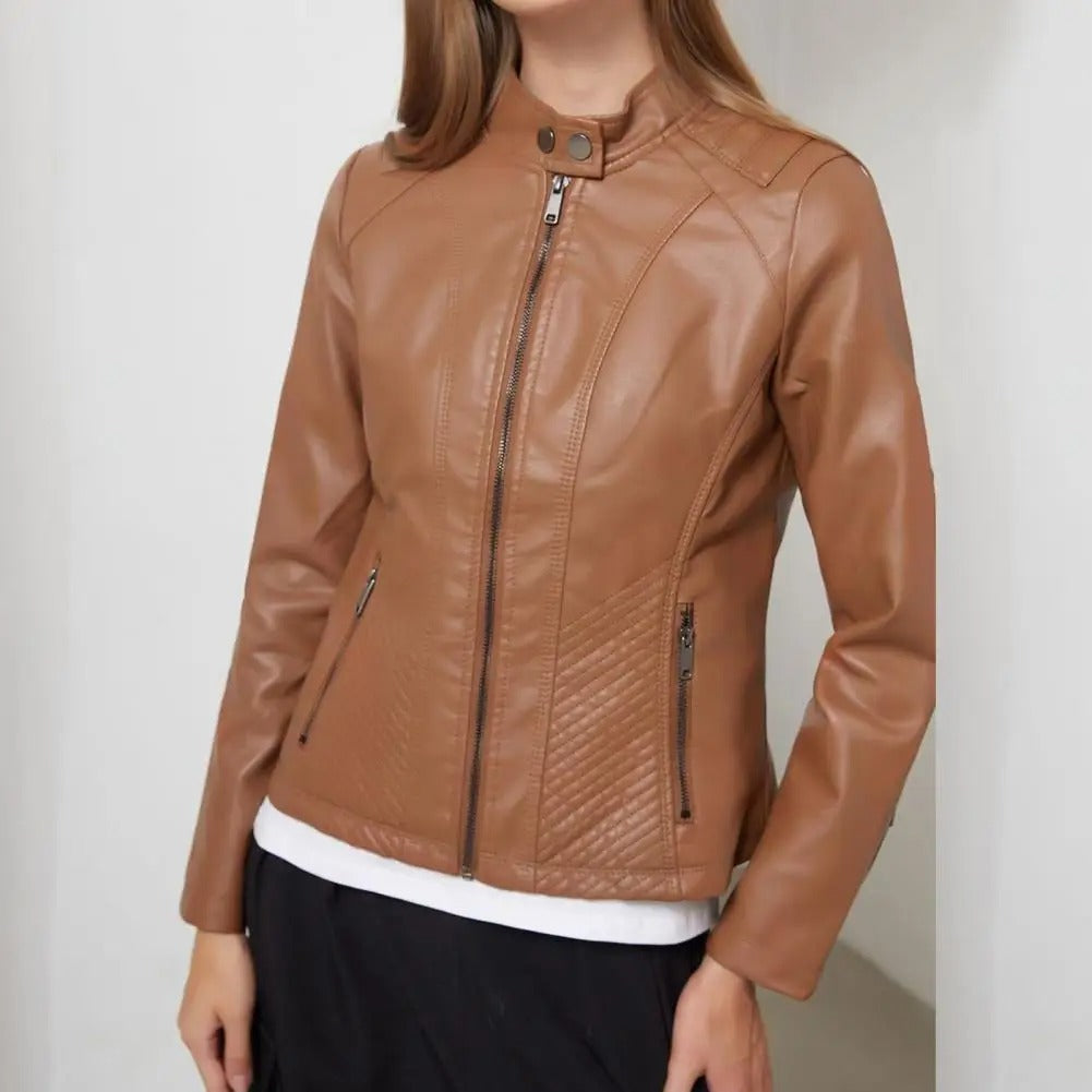 Susannah | Stand-Collar Zip Jacket With Quilted Panels