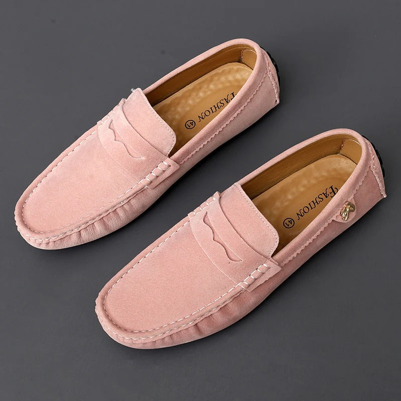 Saffron | Faux Suede Driving Loafers