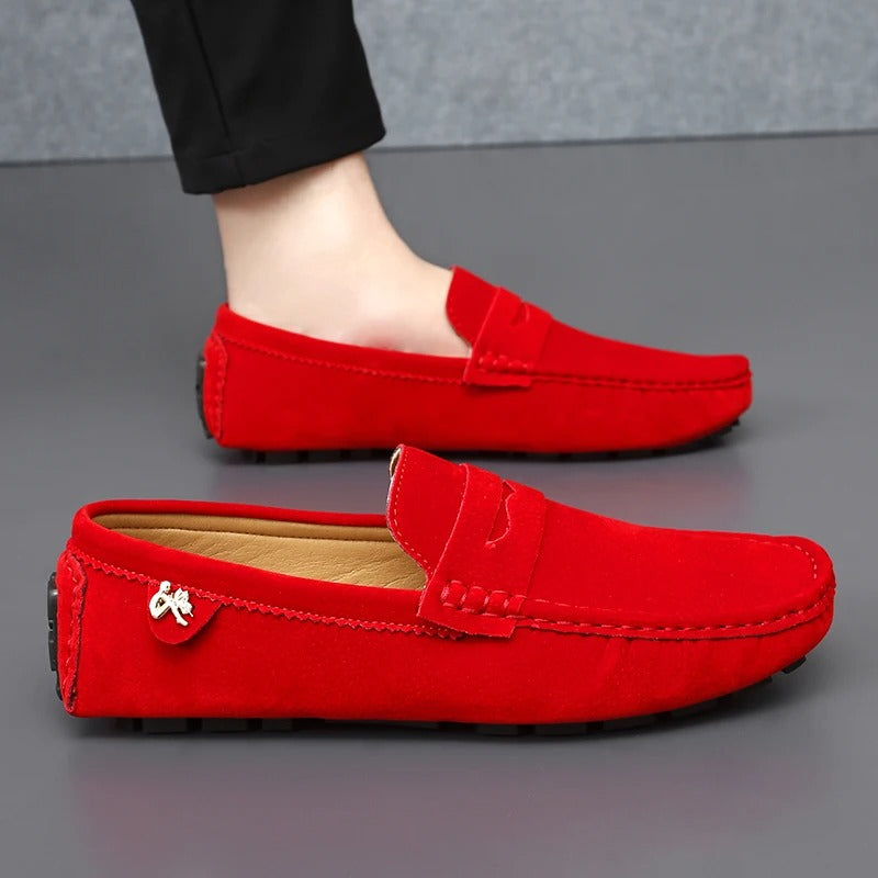 Saffron | Faux Suede Driving Loafers