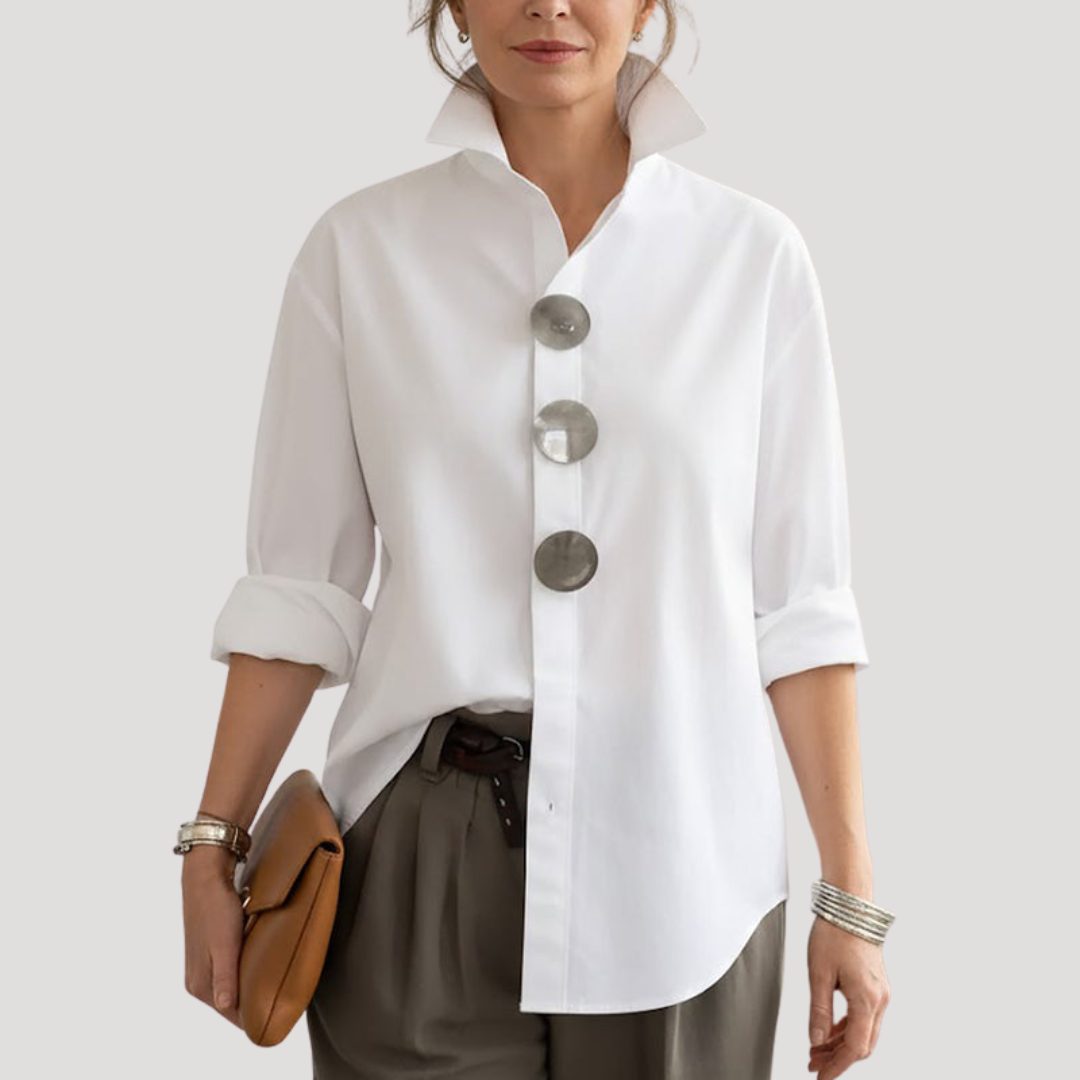 Aria | Oversized Blouse With Statement Buttons