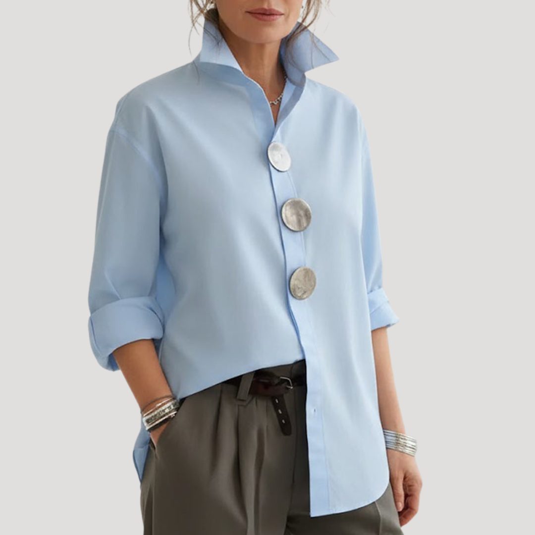 Aria | Oversized Blouse With Statement Buttons