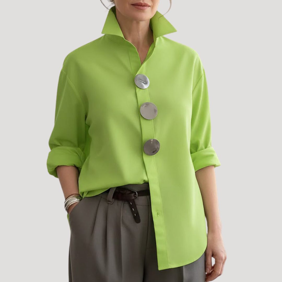 Aria | Oversized Blouse With Statement Buttons