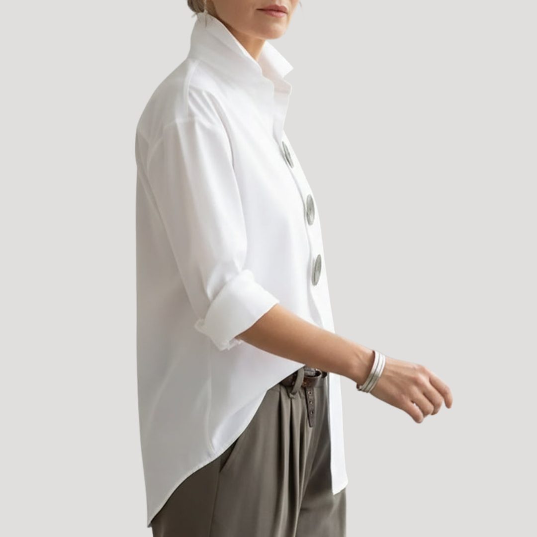 Aria | Oversized Blouse With Statement Buttons