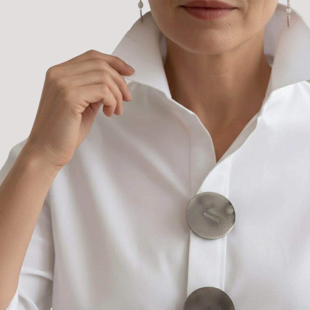 Aria | Oversized Blouse With Statement Buttons