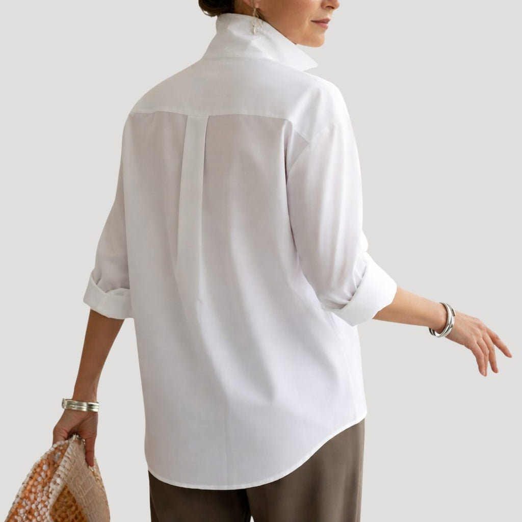 Aria | Oversized Blouse With Statement Buttons