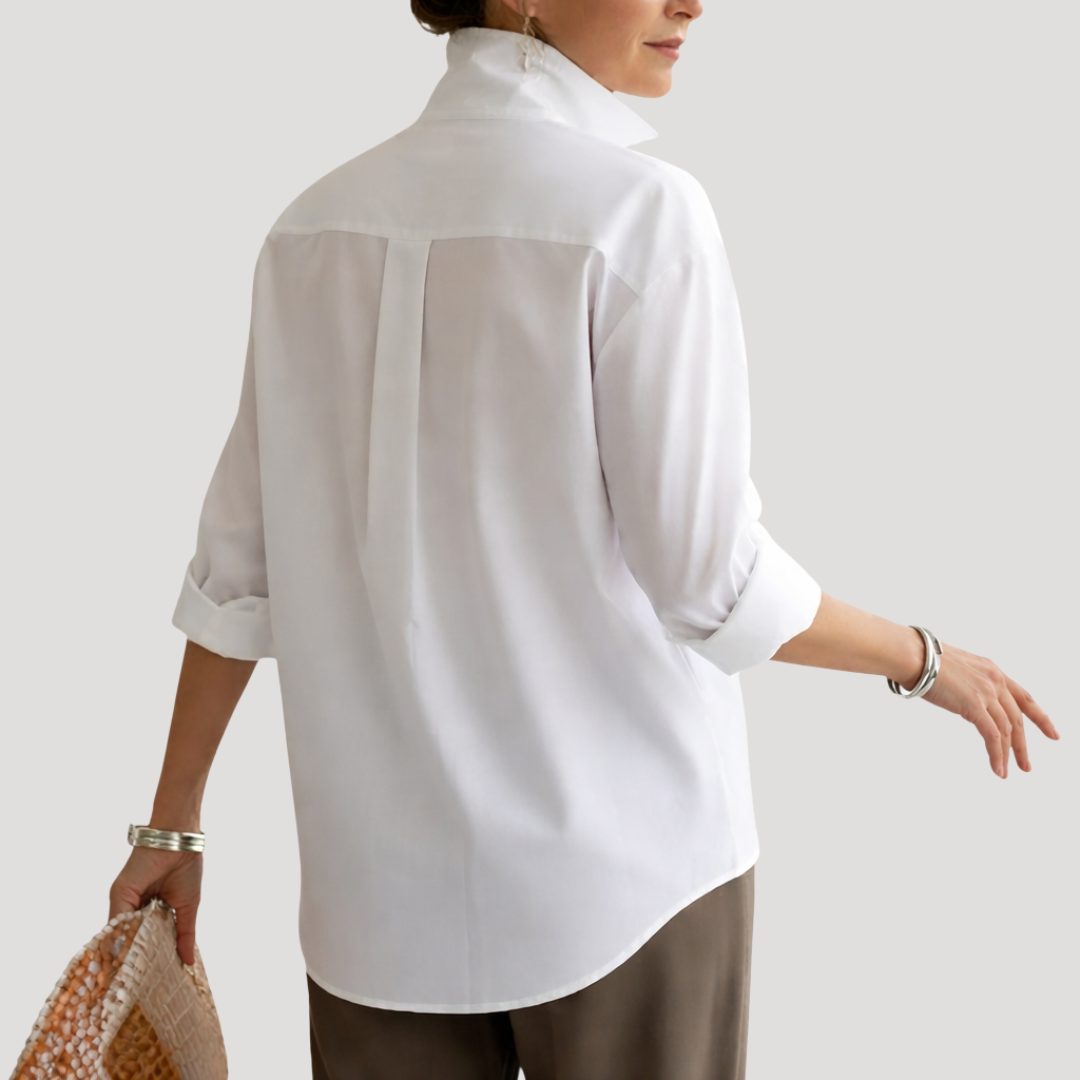 Aria | Oversized Blouse With Statement Buttons