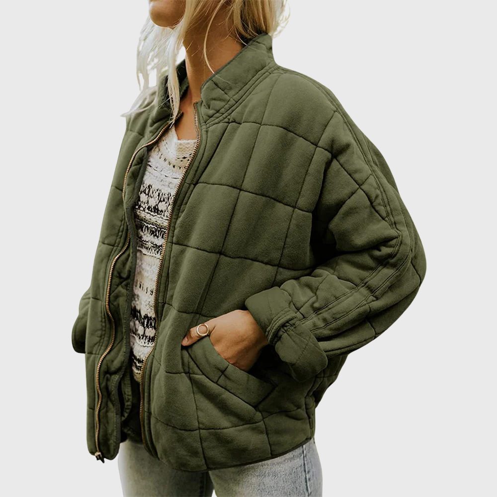 Roxanne | Oversized Quilted Jacket With Stand Collar