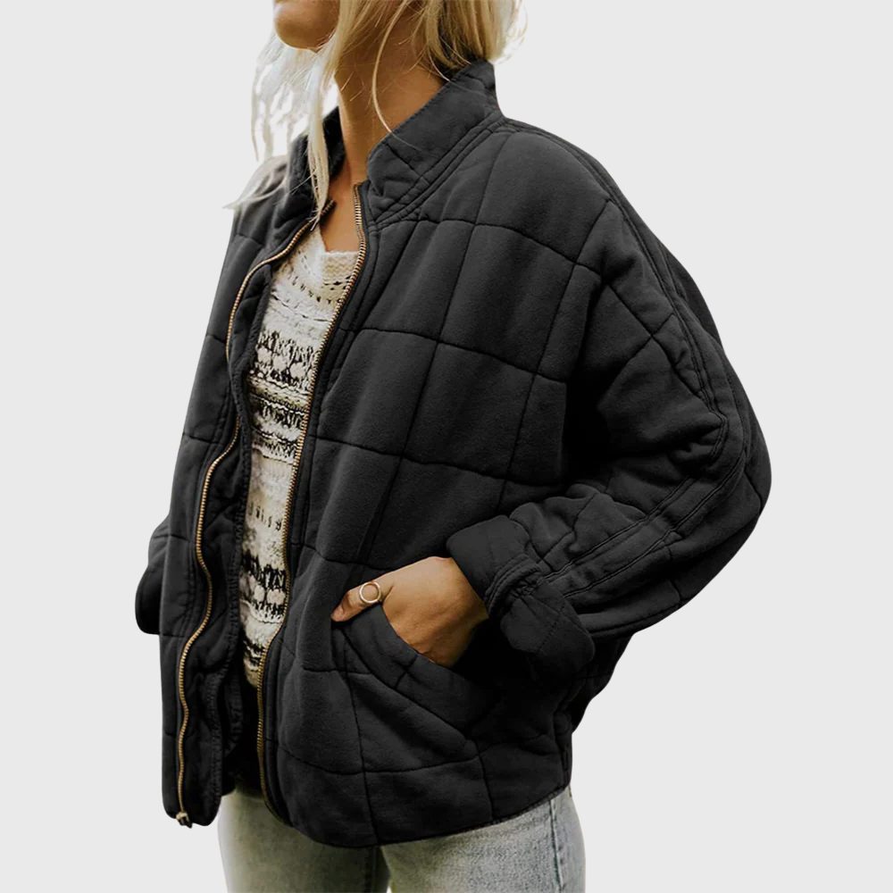 Roxanne | Oversized Quilted Jacket With Stand Collar