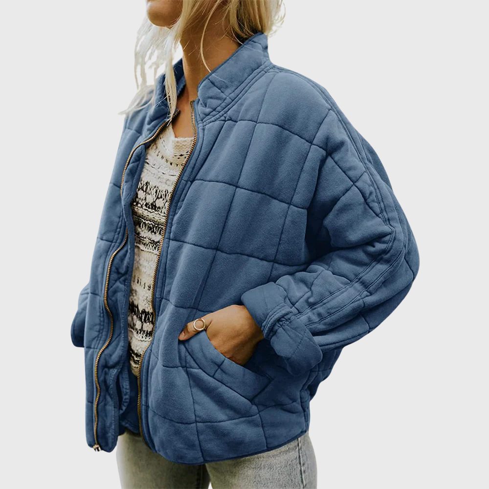 Roxanne | Oversized Quilted Jacket With Stand Collar