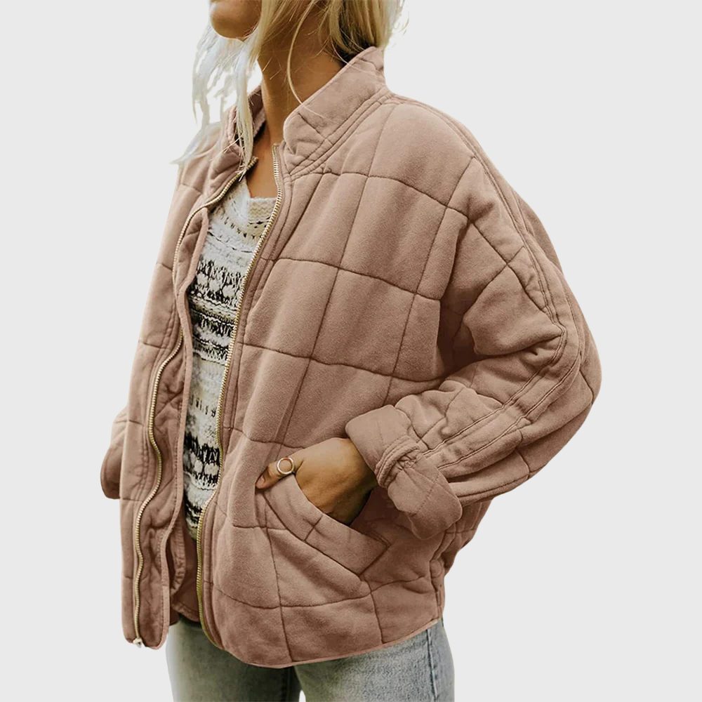 Roxanne | Oversized Quilted Jacket With Stand Collar