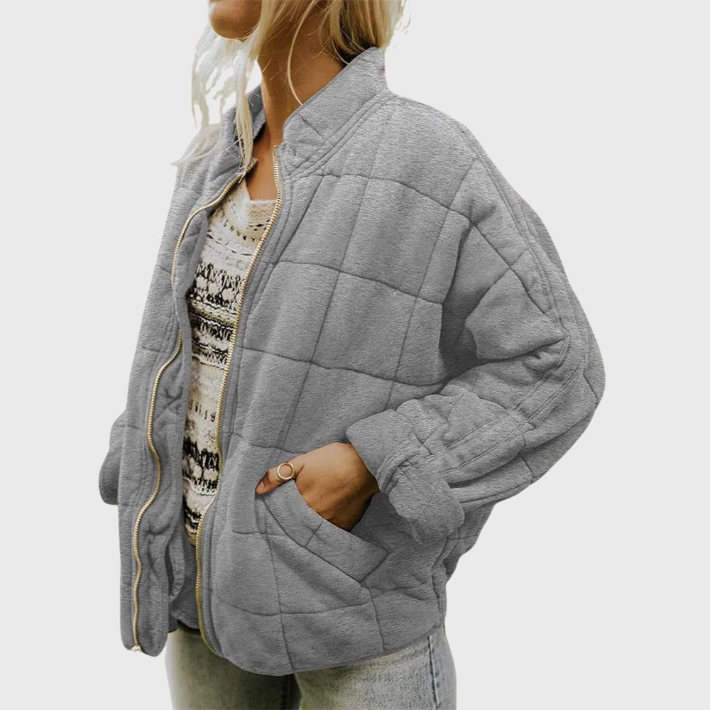 Roxanne | Oversized Quilted Jacket With Stand Collar