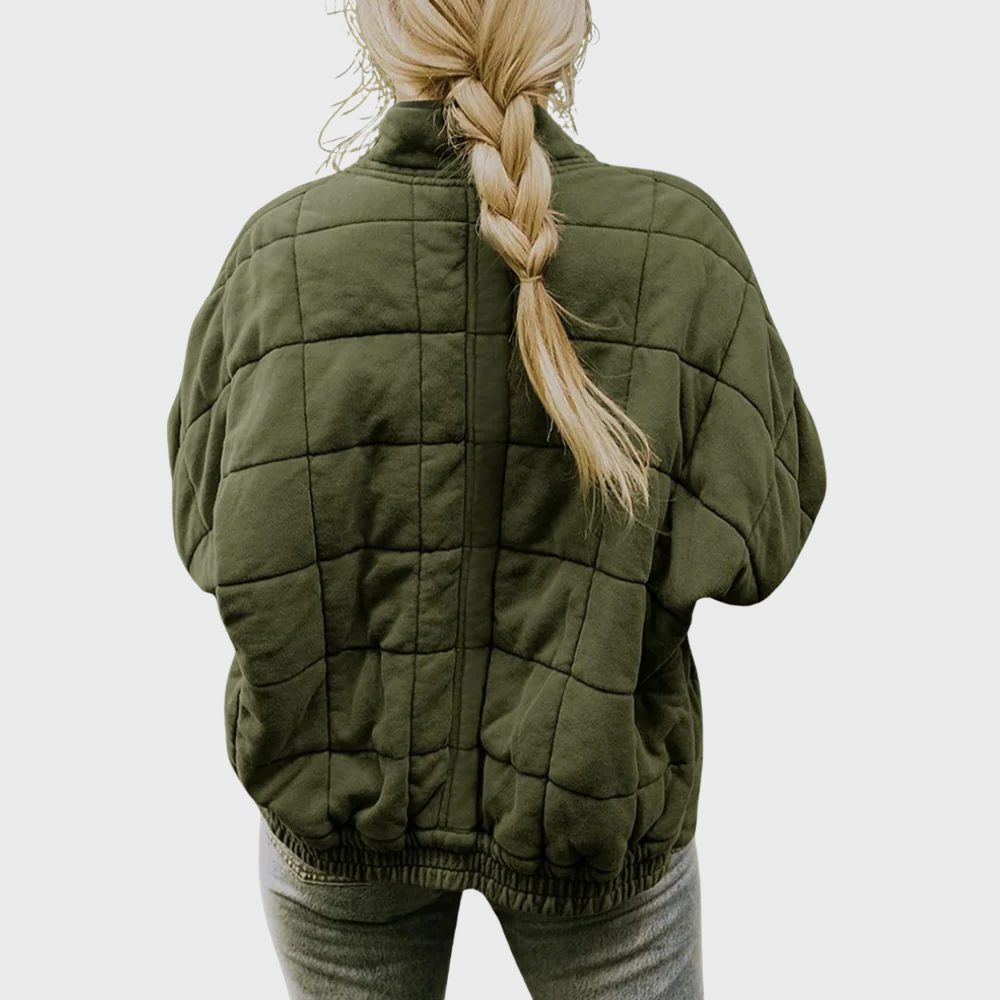 Roxanne | Oversized Quilted Jacket With Stand Collar