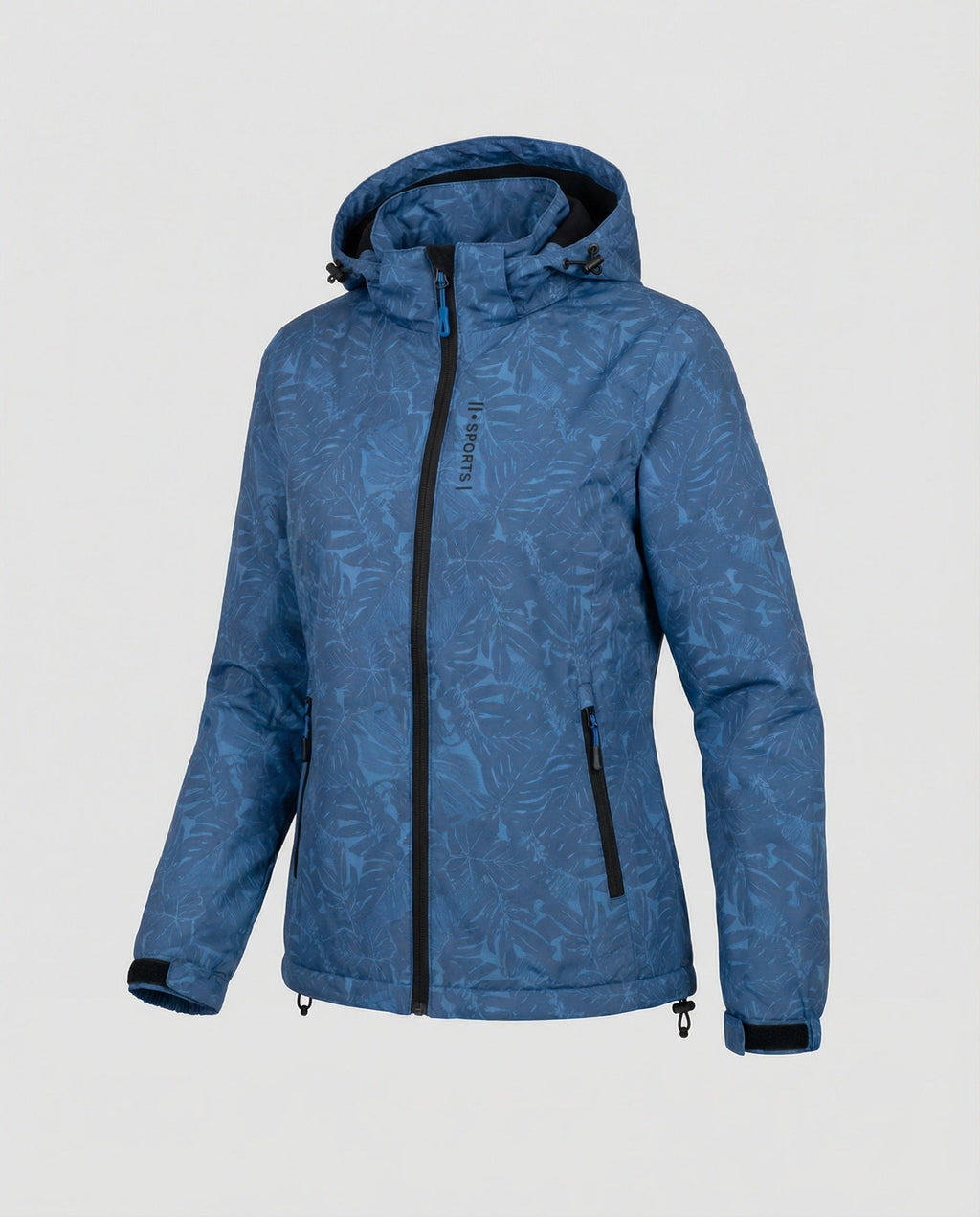 Talia | Hooded Zip-Up Jacket With Leaf Print