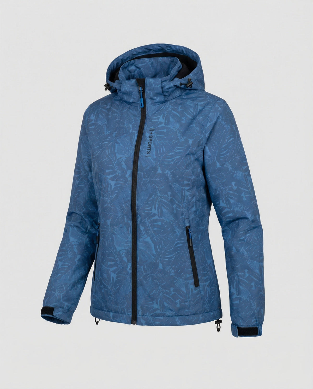 Talia | Hooded Zip-Up Jacket With Leaf Print