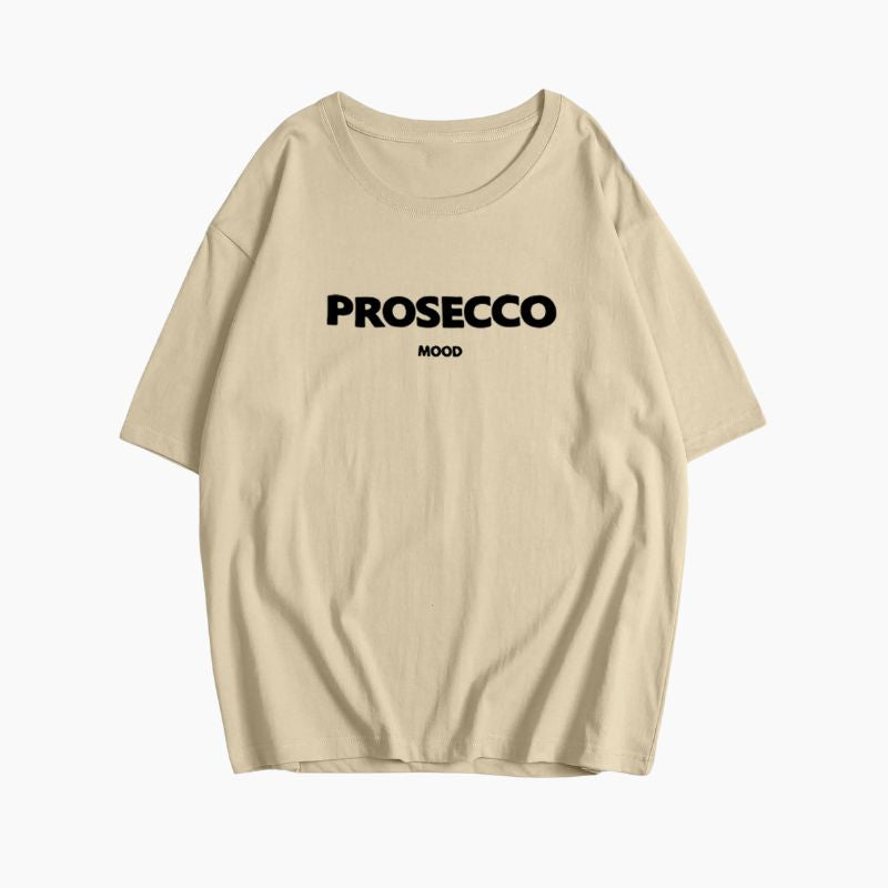 Geraldine | Oversized Cotton Tee With Prosecco Print