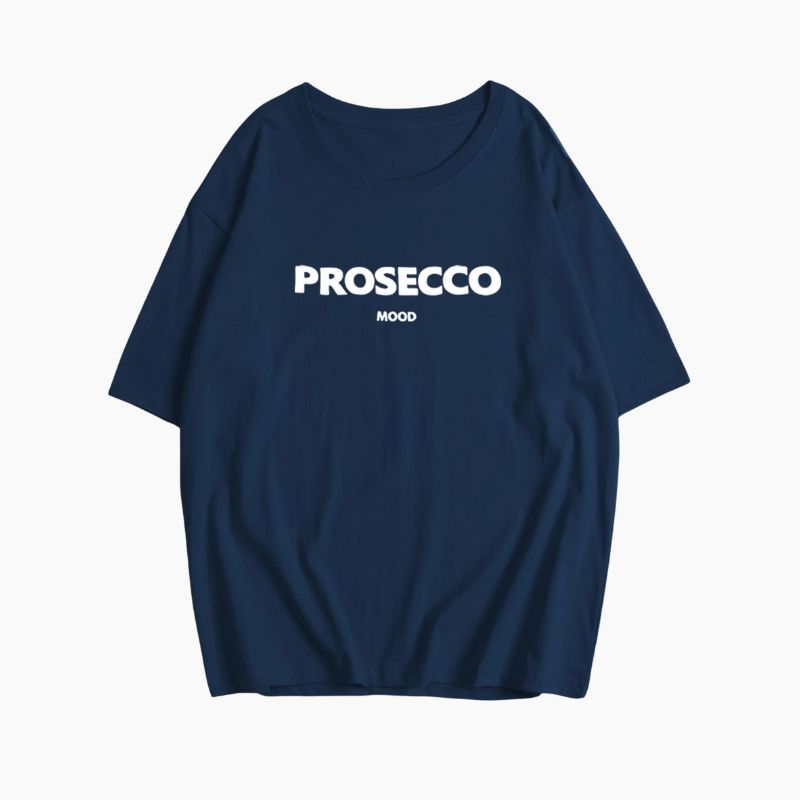 Geraldine | Oversized Cotton Tee With Prosecco Print