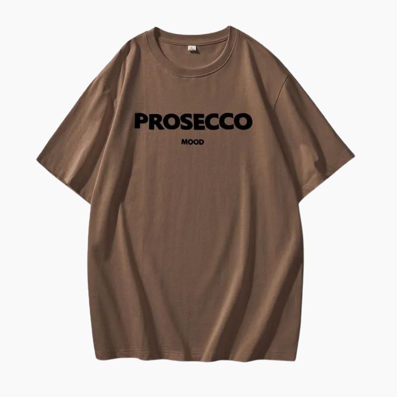Geraldine | Oversized Cotton Tee With Prosecco Print
