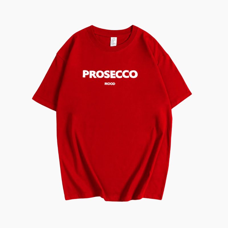Geraldine | Oversized Cotton Tee With Prosecco Print