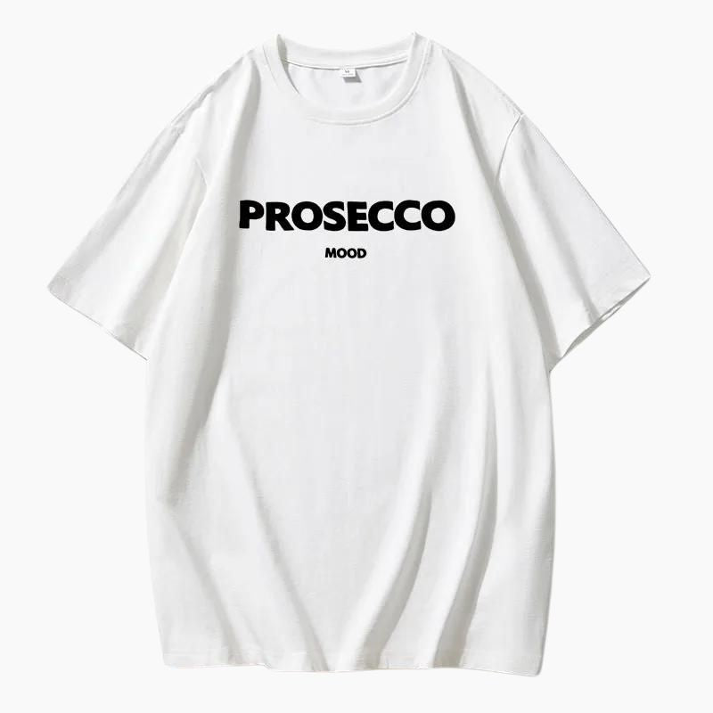 Geraldine | Oversized Cotton Tee With Prosecco Print