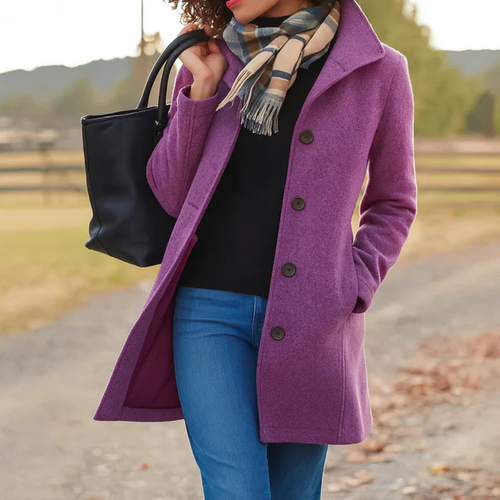 Antonia | Relaxed Button-Front Coat With Collar