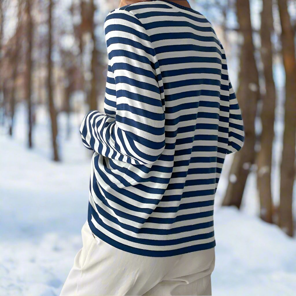 Joanna | Striped Long Sleeve Crew Neck T-Shirt