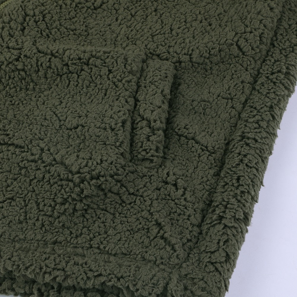 Helen | Hooded Teddy Fleece Zip Jacket