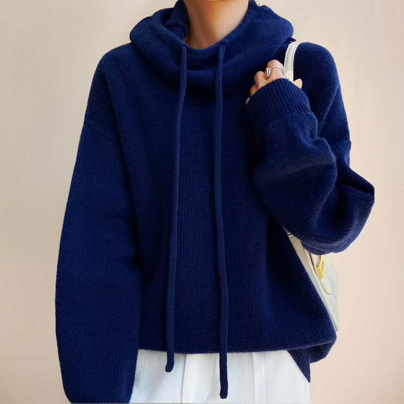 Ophelia | Knit Hoodie Sweater With Drawstring