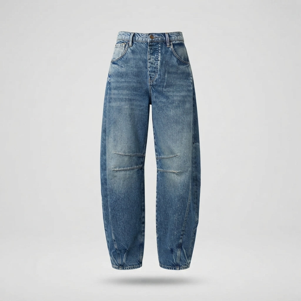 Marcella | Barrel-Leg Jeans With Curved Seams