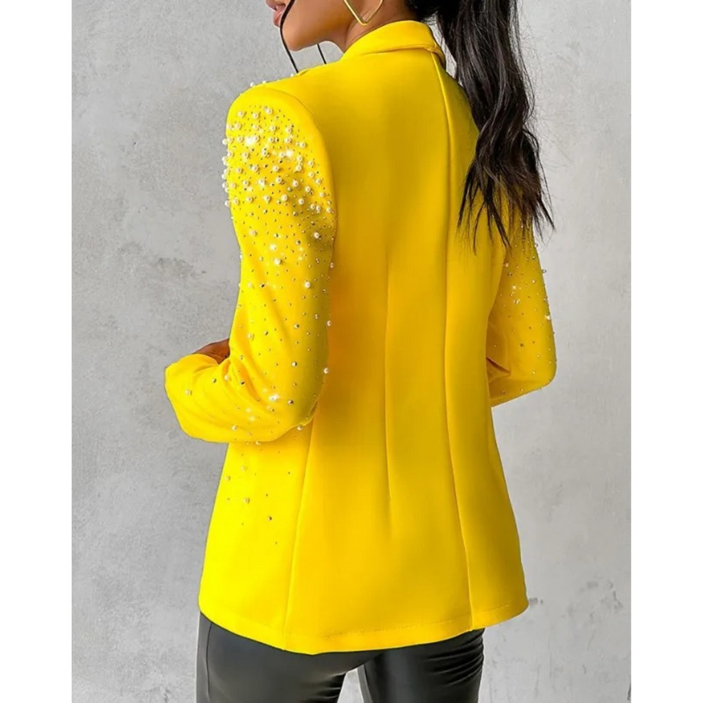 Fiona | Slim Blazer With Pearl Details