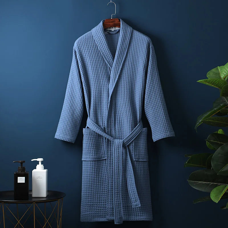 Jane | Waffle Cotton Bathrobe With Tie Belt