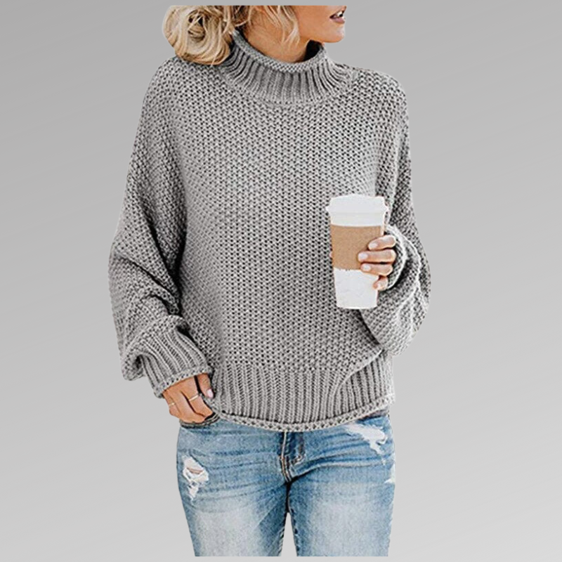 Esme | Chunky Knit Sweater With High Collar