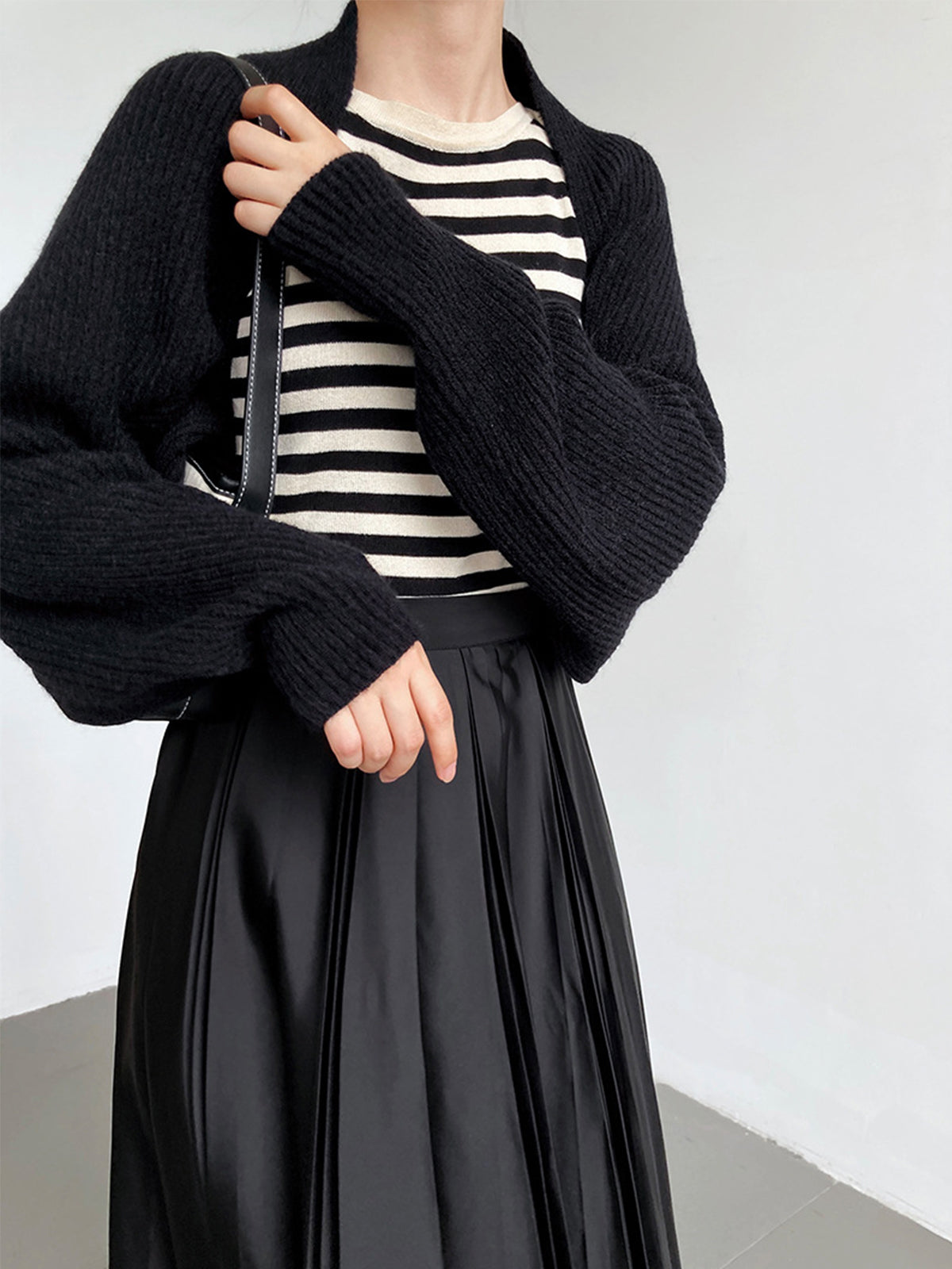 Posy | Open-Front Ribbed Knit Shrug Cardigan