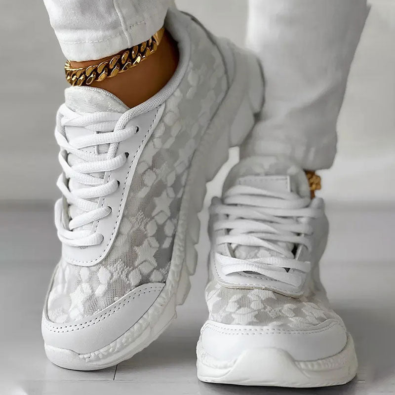 Samantha | Floral-Pattern Sneakers With Chunky Sole