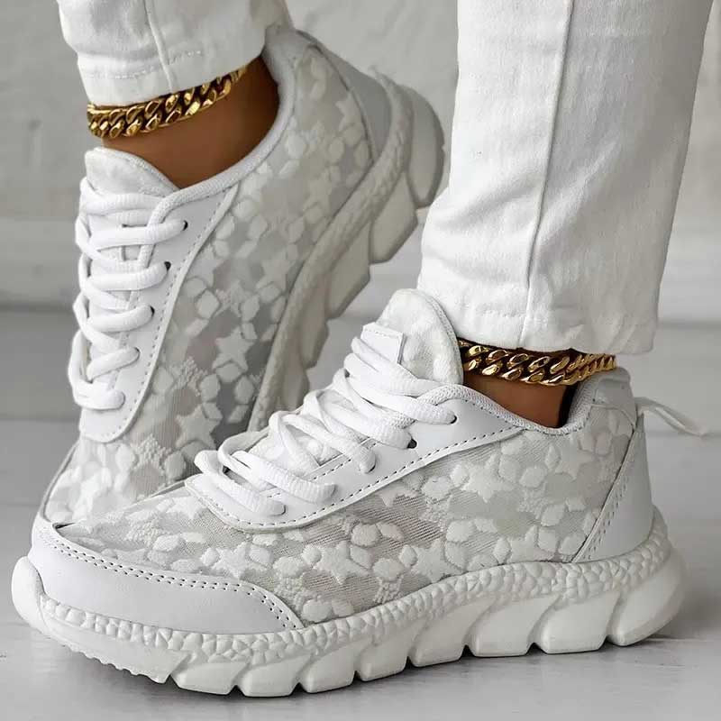 Samantha | Floral-Pattern Sneakers With Chunky Sole