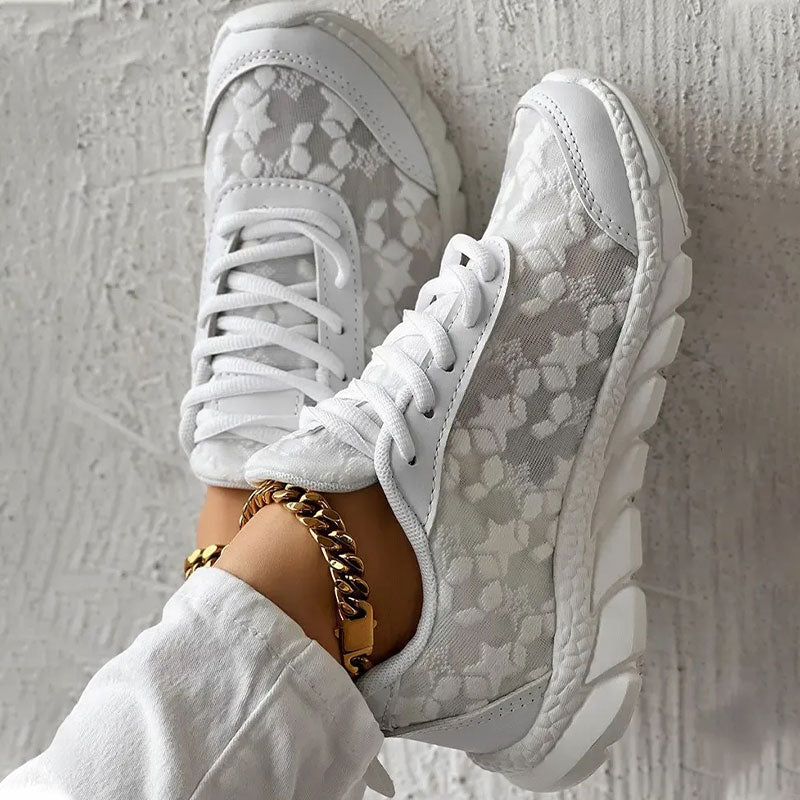 Samantha | Floral-Pattern Sneakers With Chunky Sole