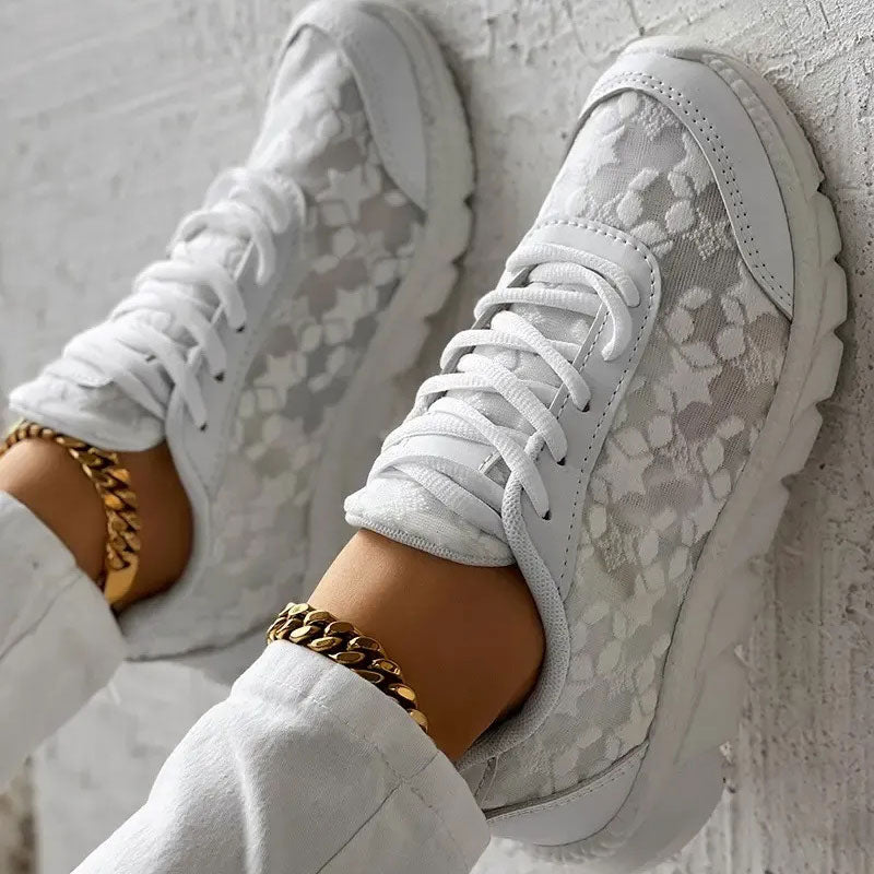 Samantha | Floral-Pattern Sneakers With Chunky Sole