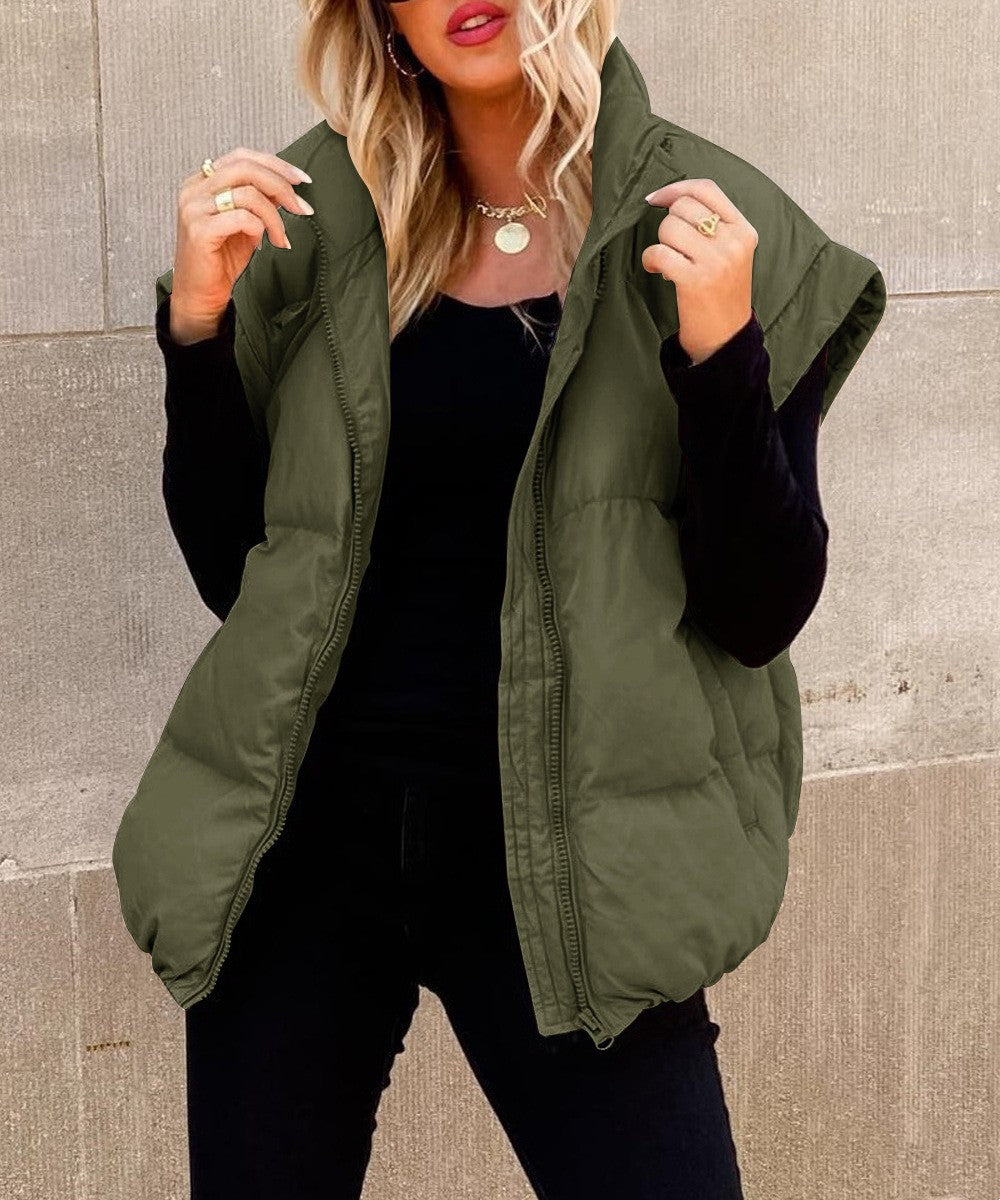 Janet | Quilted Puffer Vest With Stand Collar