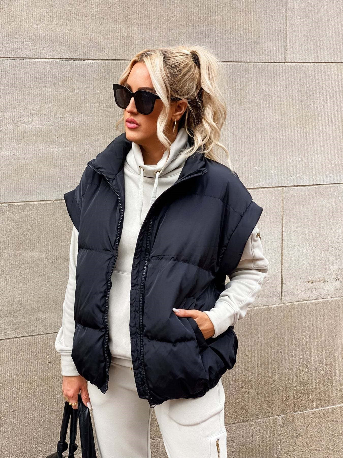 Janet | Quilted Puffer Vest With Stand Collar