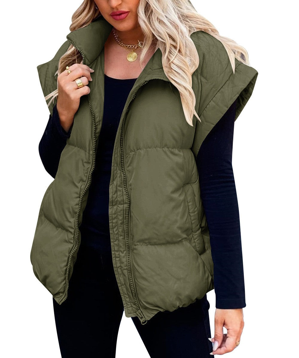 Janet | Quilted Puffer Vest With Stand Collar