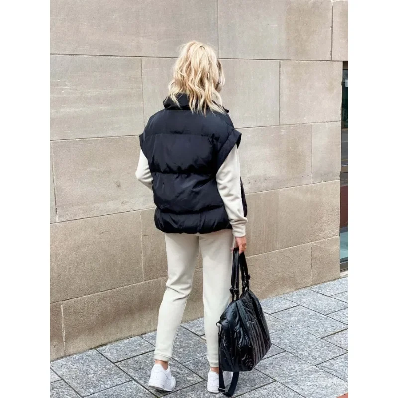 Janet | Quilted Puffer Vest With Stand Collar