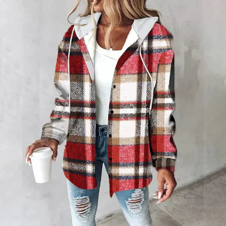 Audra | Plaid Shirt Jacket With Hood