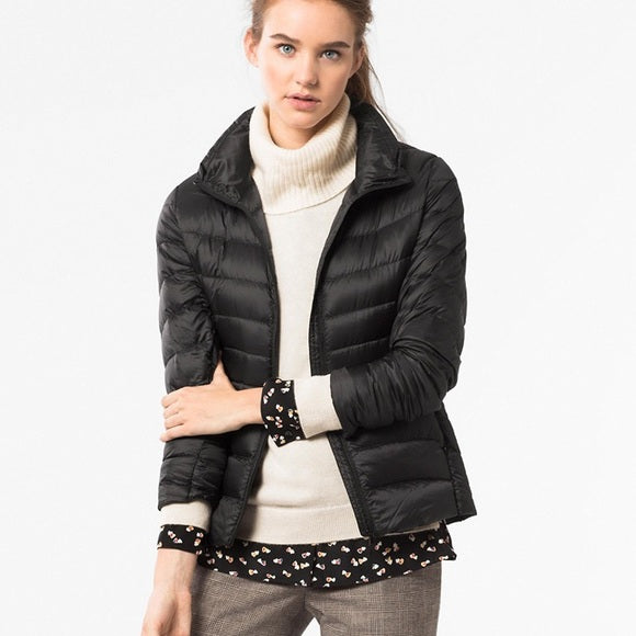 Francesca | Lightweight Down Jacket With Stand Collar