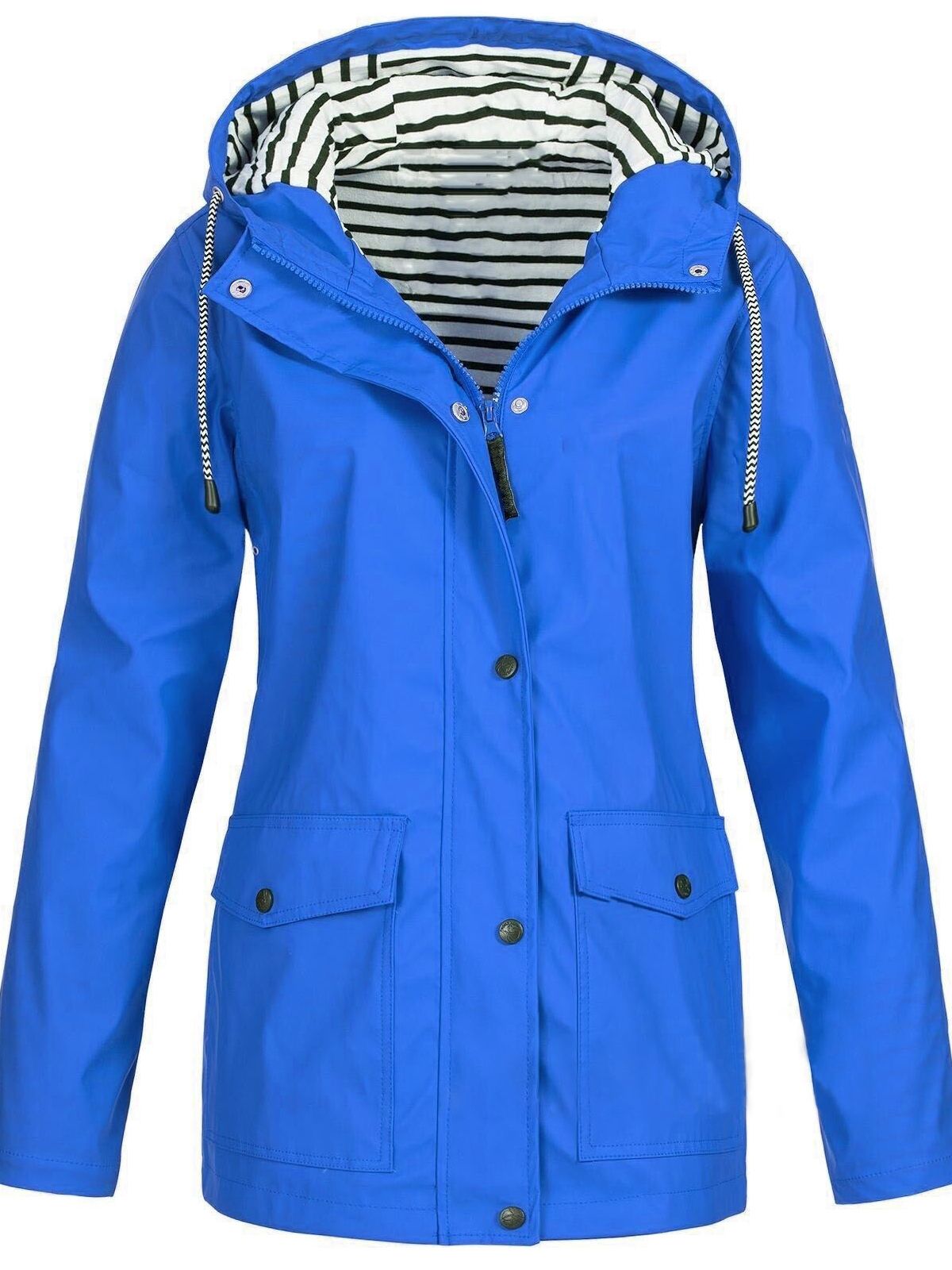 Dolores | Hooded Rain Jacket With Striped Lining