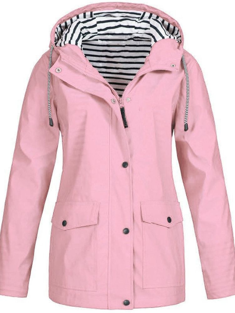 Dolores | Hooded Rain Jacket With Striped Lining