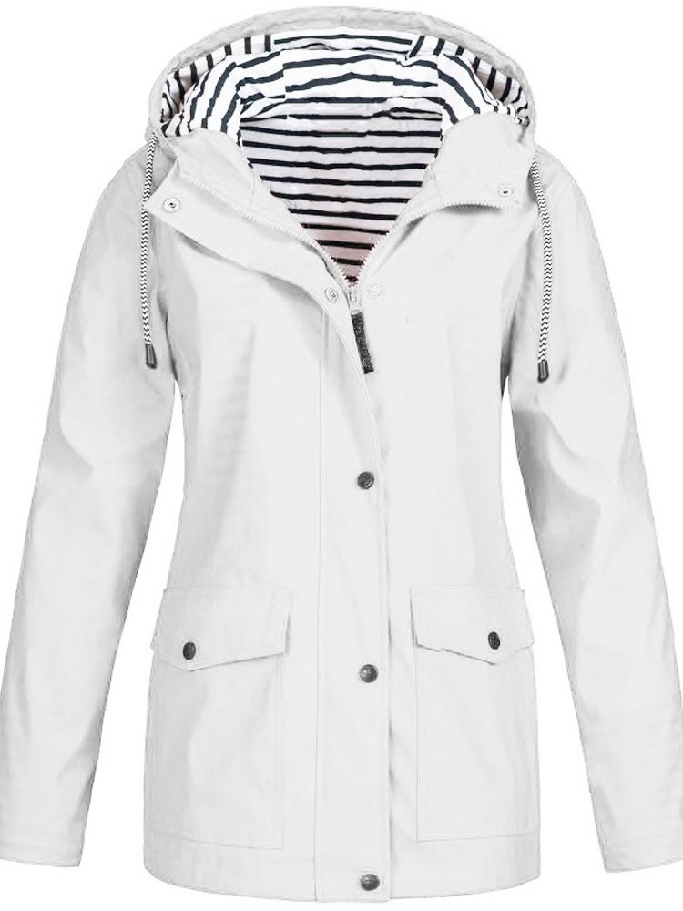 Dolores | Hooded Rain Jacket With Striped Lining