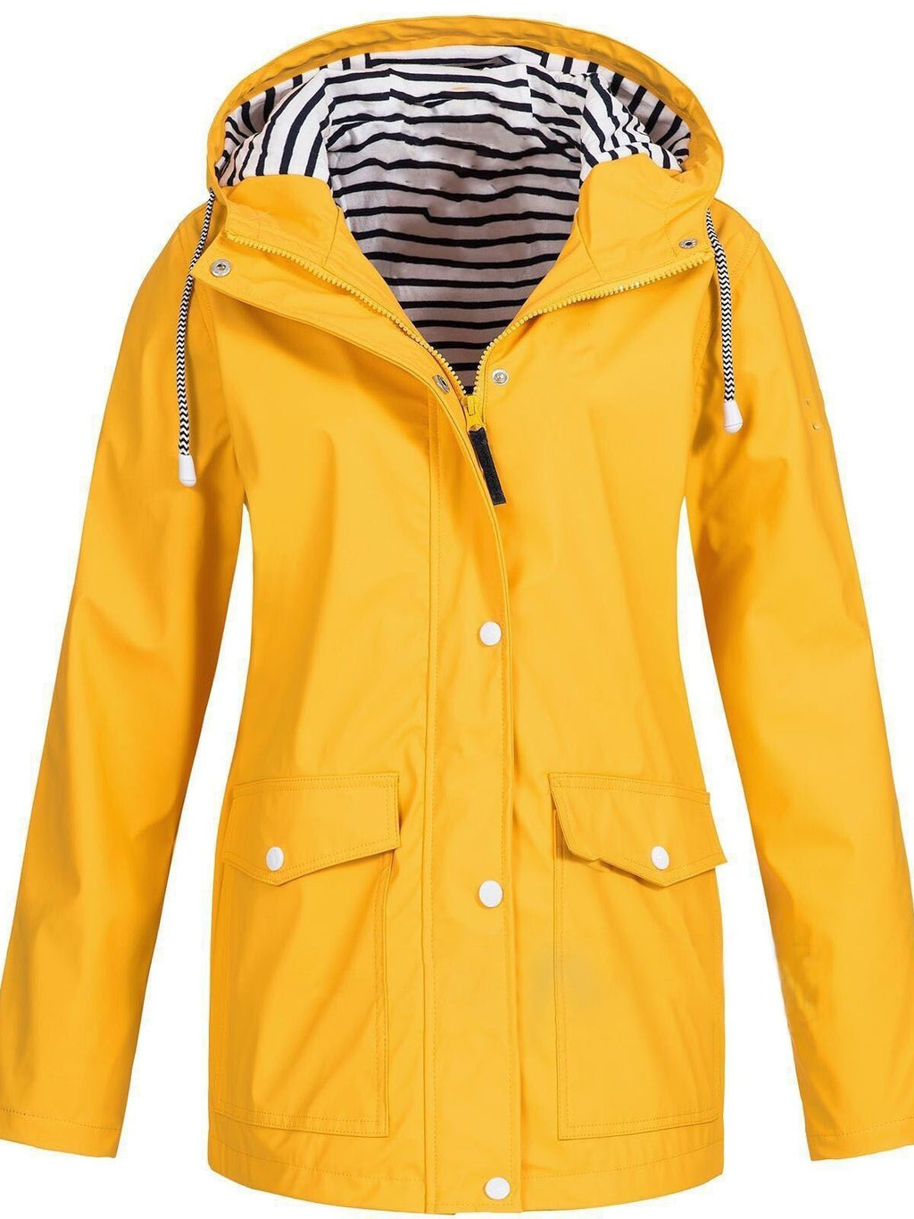 Dolores | Hooded Rain Jacket With Striped Lining